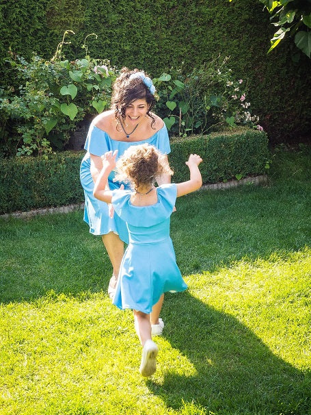 Moeder dochter jurk - Twinning set - Just Like Mommy'z matching dresses - turquoise twinning dress - Mine me outfits